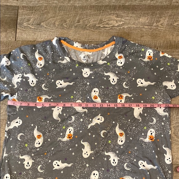 Ghost Print Short Sleeve Tee  Cropped pants PJ SET VERY SOFT - Picture 3 of 13